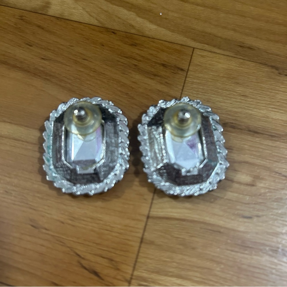 Silver Rope Frame Multicolor Earrings - Picture 3 of 3